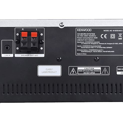 KENWOOD M-925DAB-S - Micro HiFi-System mit DAB+, CD,USB, Bluetooth