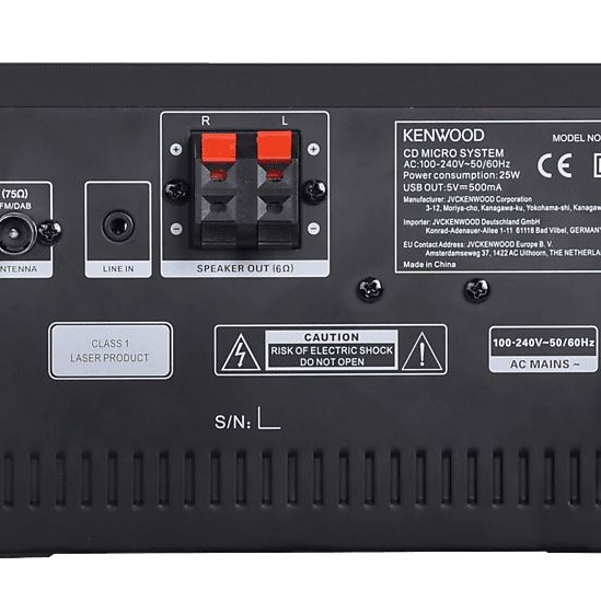 KENWOOD M-725DAB-B - Micro HiFi-System mit DAB+, CD, USB, Bluetooth