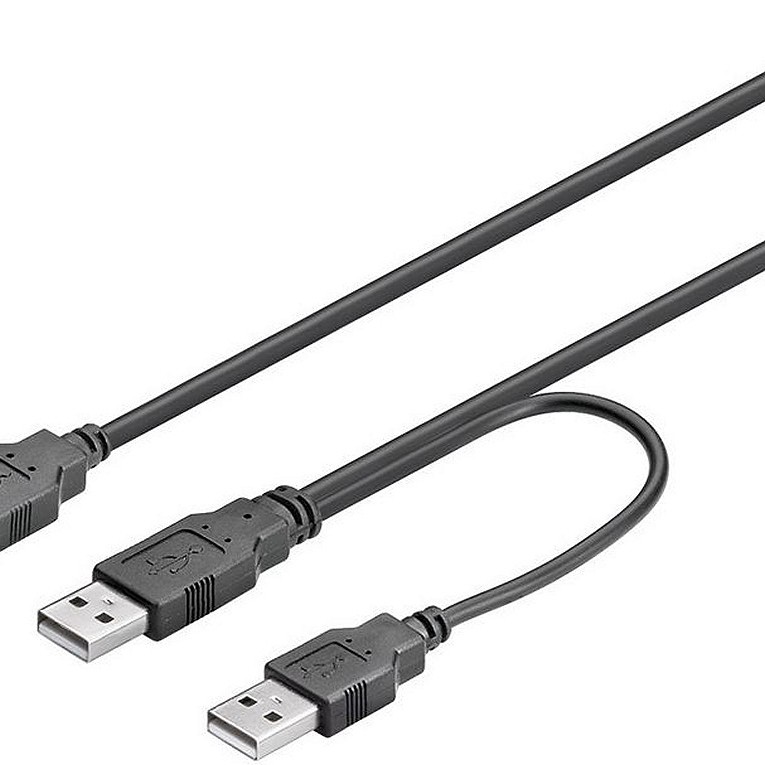 USB Power-Adapterkabel 2x Stecker auf Buchse (A)
