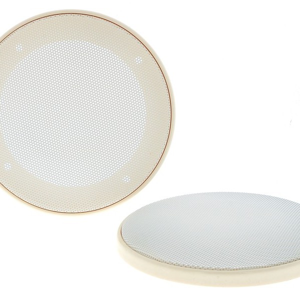 Lautsprechergitter Satz 100mm 2-teilig weiss Kunststoffring Metallgitter