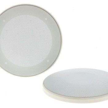 Lautsprechergitter Satz 130mm 2-teilig weiss Kunststoffring Metallgitter
