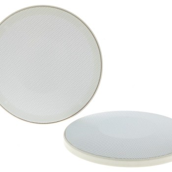 Lautsprechergitter Satz 200mm 2-teilig weiss Kunststoffring Metallgitter