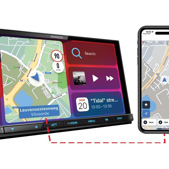 Kenwood DMX-8021DABS mit CarPlay, Android Auto, Sygic Campervan Navigations-APP
