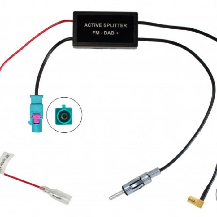 Antennensignal-Verteiler aktiv - für passive Antennen - Stecker: FAKRA / DIN