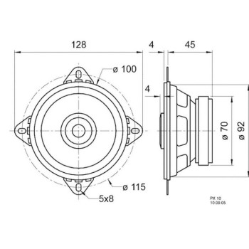 PX 10 4 OHM 2-Wege-Koaxiallautsprecher