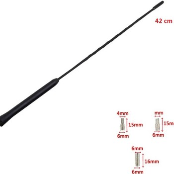 Ersatzantennenstab 42 cm, 3 Gewinde, M4/M5/M6