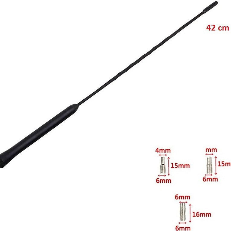 Ersatzantennenstab 42 cm, 3 Gewinde, M4/M5/M6