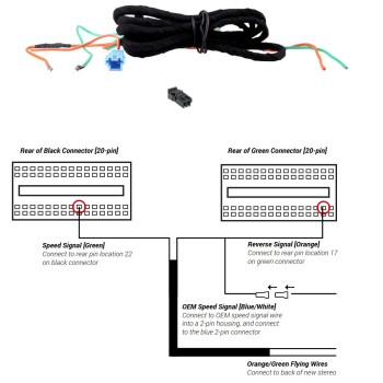 Fiat Ducato Can-Bus Anschluss Kabelsatz für Rückfahrsignal und speedsignal