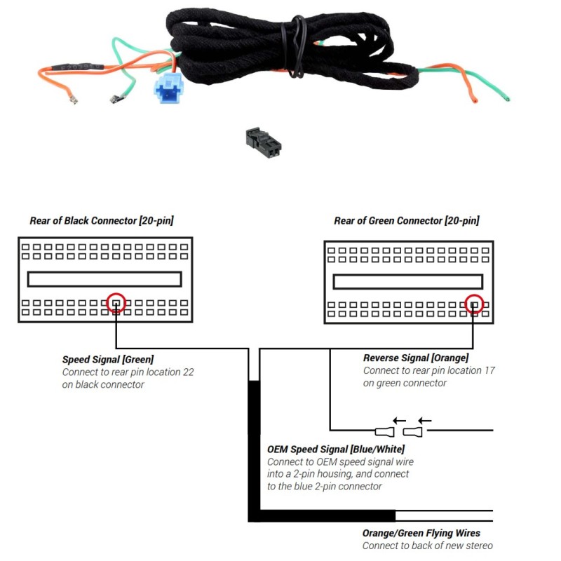 Fiat Ducato Can-Bus Anschluss Kabelsatz für Rückfahrsignal und speedsignal