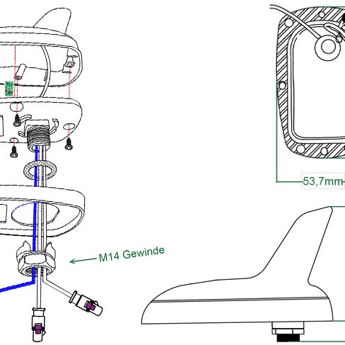 Aktive Antenne Shark AM/FM/DAB+