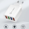 4-Port USB Schnellladegerät QC 3.0 Netzteil Adapter 5V/3.1A – Weiß