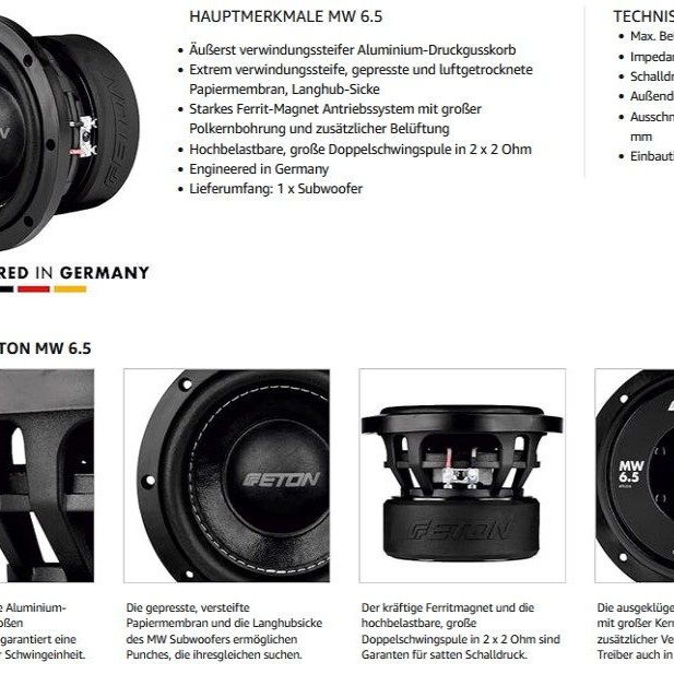 ETON Move MW6.5 16.5 cm Subwoofer Chassis
