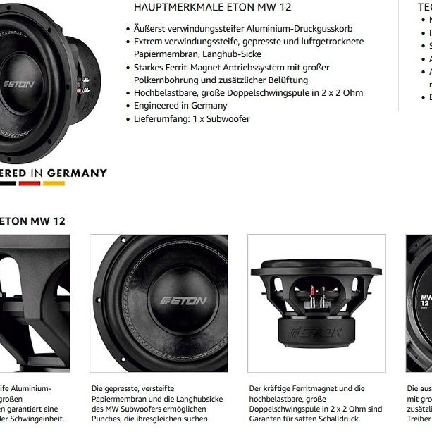 ETON Move MW12 30 cm Subwoofer Chassis