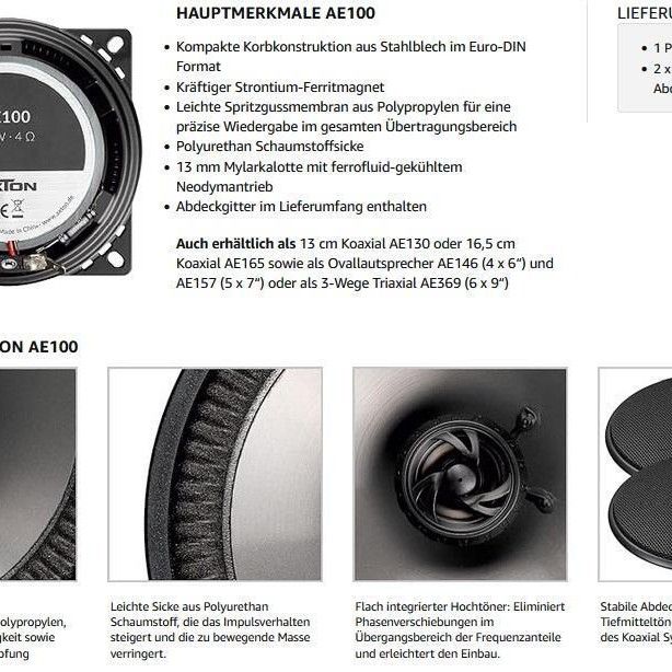AXTON AE100 10 cm (4) 2-Wege Coax System