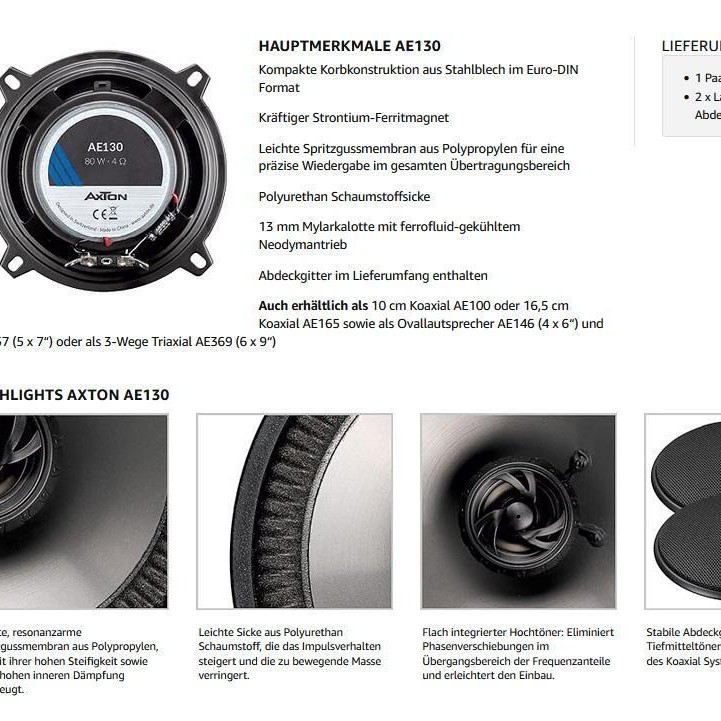 AXTON AE130 13 cm (5) 2-Wege Coax System