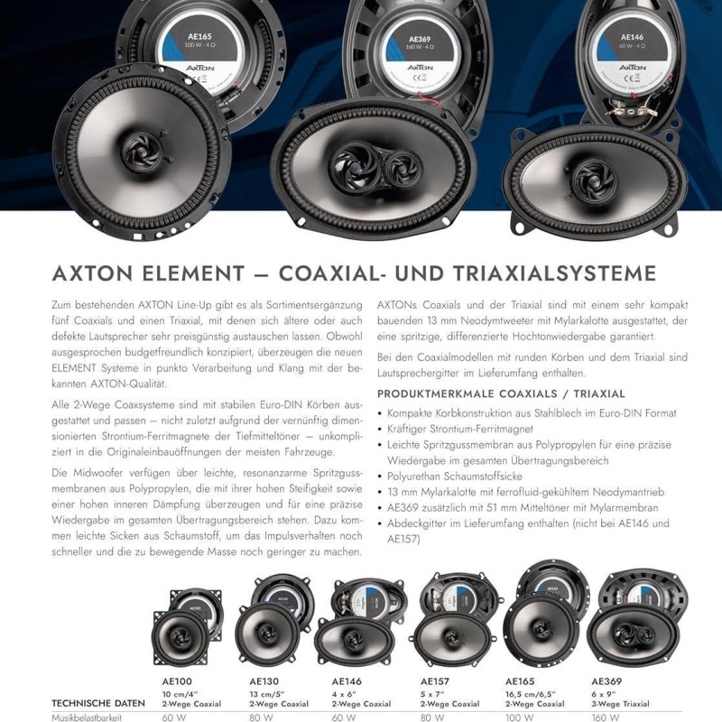 AXTON AE130 13 cm (5) 2-Wege Coax System