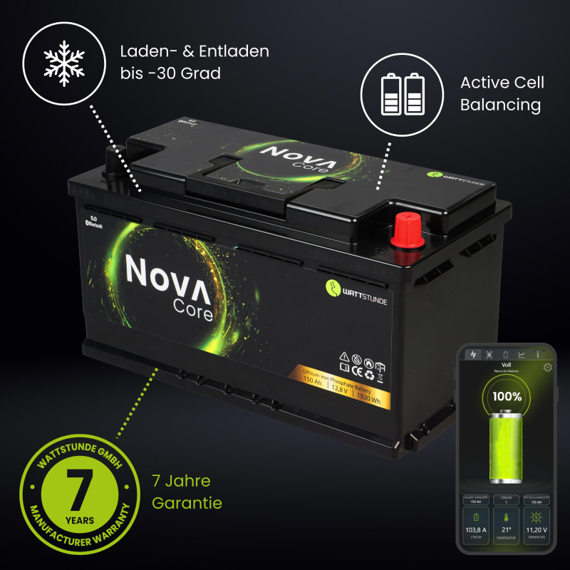 NOVA Core 150Ah Batterie LiFePO4 (mit Heizmatte)