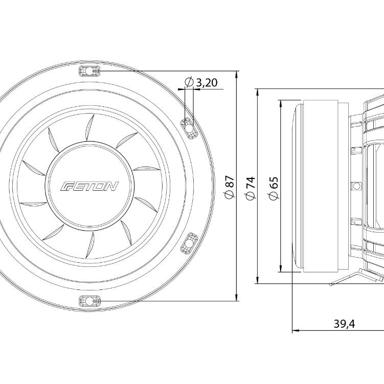 ETON PRA80 8 cm Mitteltöner