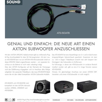 AXTON ATS-ISOATB2 SPECIFIC P&P Anschlusskabel 2m ATB-Subwoofer