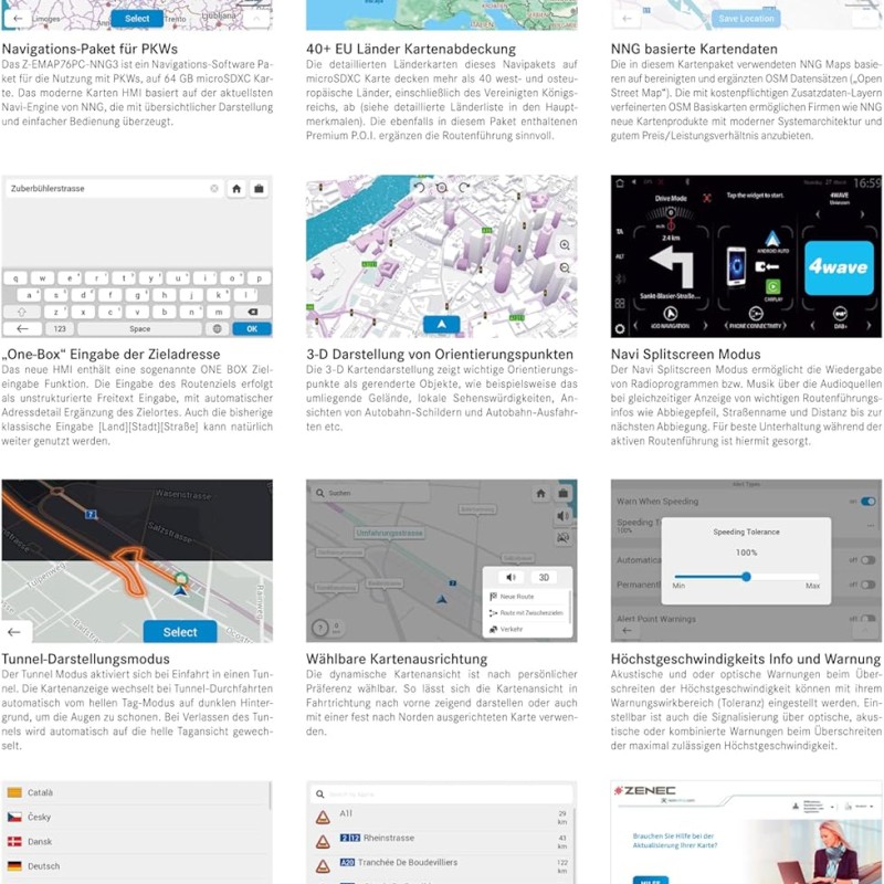 Z-x76 Prime 64 GB SD-Karte EU-Karte für PKW