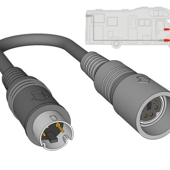 Adapter 4-Pin Mini DIN Stecker - 6-Pin Mini DIN Buchse WAECO