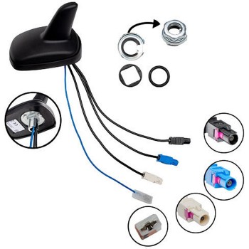 Aktive Antenne Shark AM/FM/DAB+/GPSUniverselle Dachantenne in Haifischflossen-O