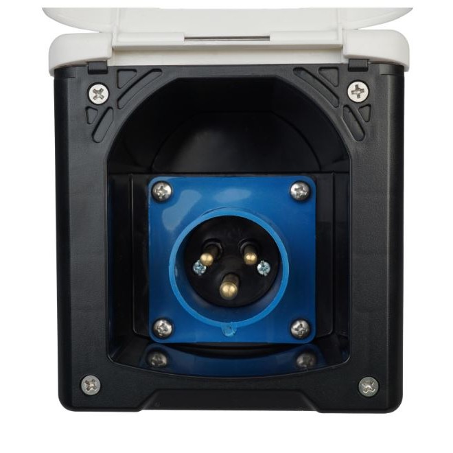 WATTSTUNDE® CEE-Einbausteckdose Weiß mit Magnetklappe, 16A