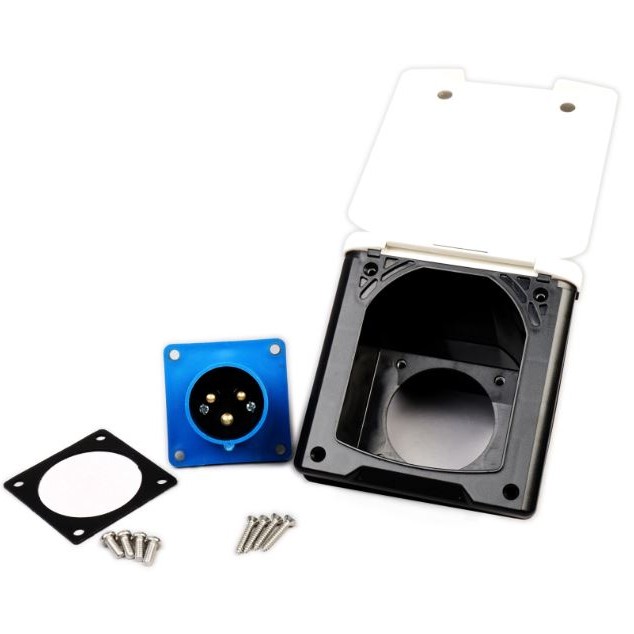 WATTSTUNDE® CEE-Einbausteckdose Weiß mit Magnetklappe, 16A