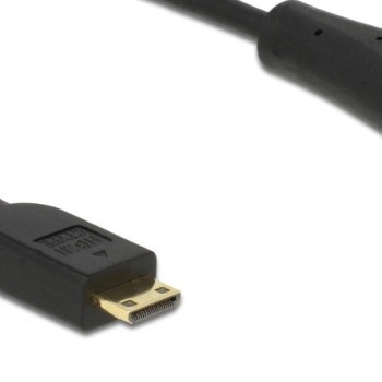 Mini HDMI auf HDMI Kabel mit vergoldeten Kontakten - Schwarz