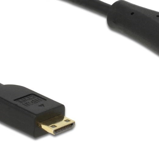 Mini HDMI auf HDMI Kabel mit vergoldeten Kontakten - Schwarz