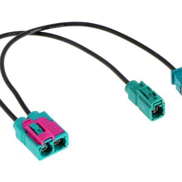 Antennenkabel DOPPEL FAKRA (F) - 1x FAKRA (F) + 1x FAKRA (M) Kabel 19cm