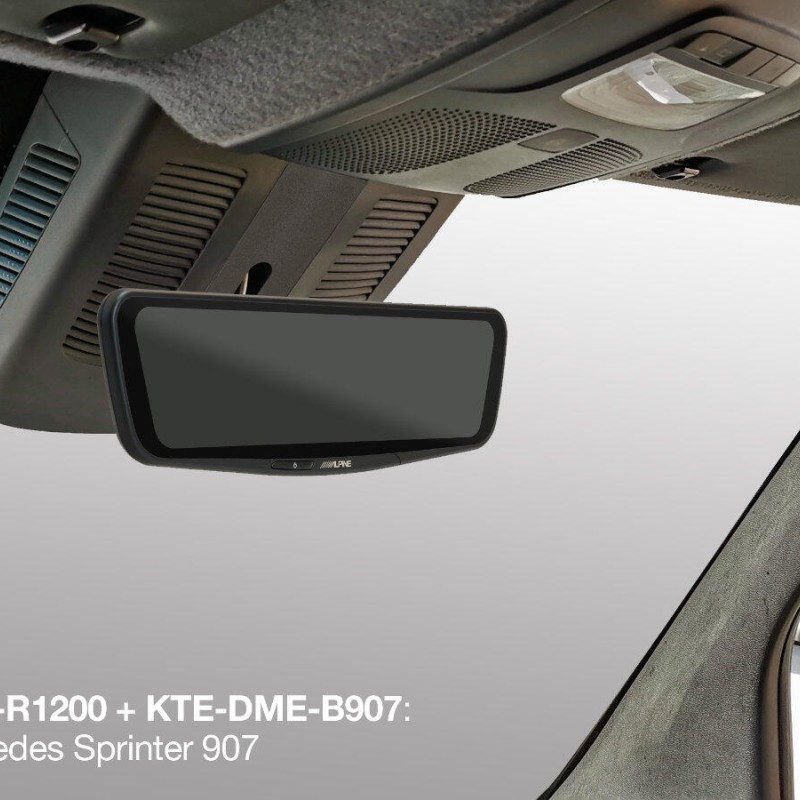 Einbausatz für den digitalen Spiegel DME-R1200 in einen Mercedes Sprinter 907/91
