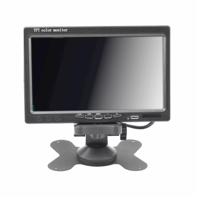 17,8cm (7 Zoll) Monitor für 12V, mit Standfuss & Einbauhalterung, 2x Video-In &