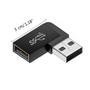 USB 3.0 Stecker auf Buchse 90 Grad, links gewinkelt