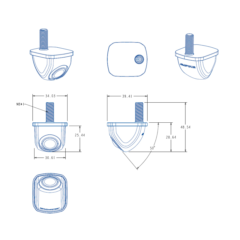 Multimount-Rückfahrkamera (CVBS), 155°, 8m Kabel