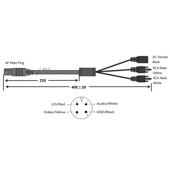 AMPIRE Adapterkabel 4-pol. MINI, 0.4m