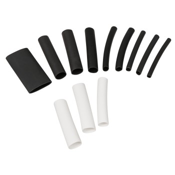 Schrumpfschlauch-Set McPower, 300-teilig in Sortimentsbox, klebend, schwarz/weiß