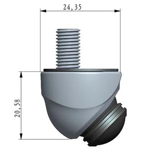 RFK/FK NTSC Mini-Kugel mit 2 Gehäusen, diagonaler 188°