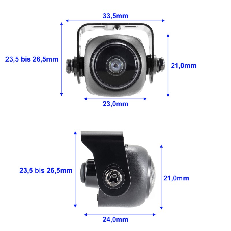 Mini Rückfahrkamera (CVBS), 195° Ultra-Weitwinkel