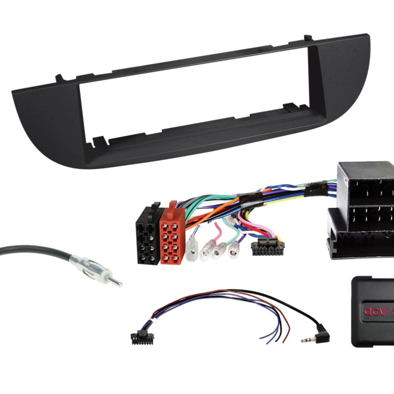 1-DIN Kit Fiat 500(ZAF 312) schwarz 2007-2015 LFB/Antenne