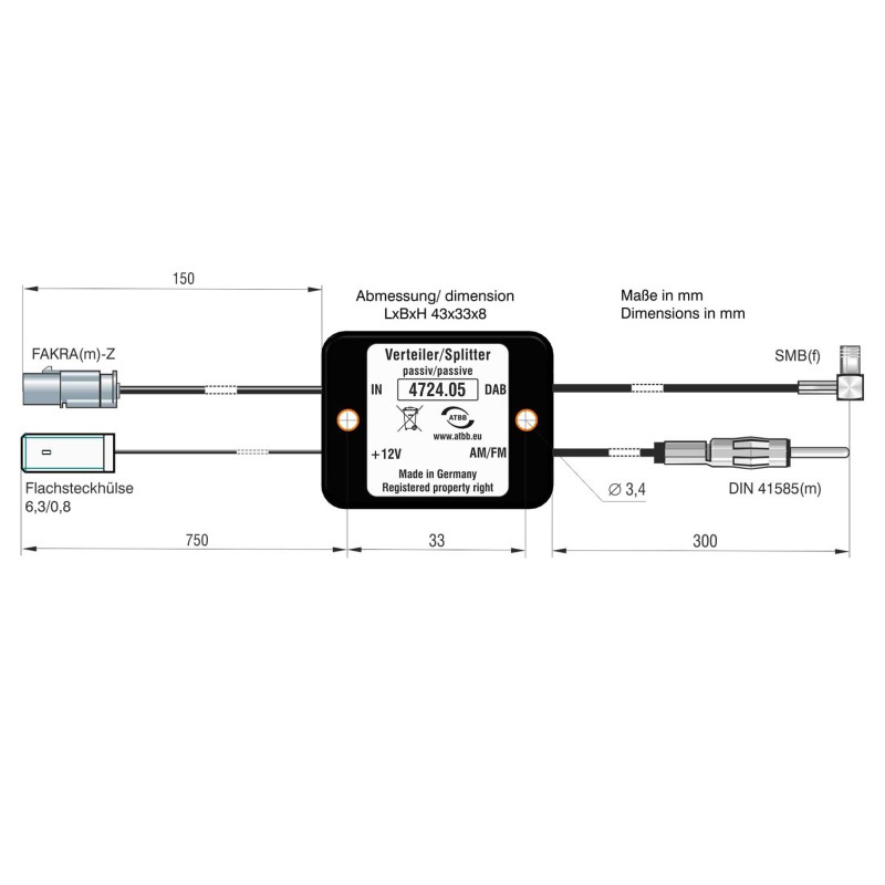 ATTB 4724.05 DAB Splitter Passiv Fakra
