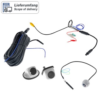 Multimount-Rückfahrkamera (CVBS), 155°, 8m Kabel, weiß