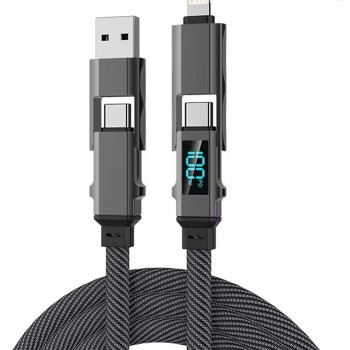 LED-Anzeige, USB-C-Kabel, 4-in-1-USB-Multiladekabel 1 meter