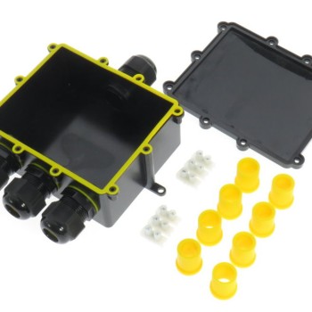 Verteilerdose, 4 Wege, 112x92x47 mm, wasserdicht IP68, Edelstahlschrauben