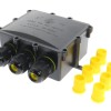 Verteilerdose, 4 Wege, 112x92x47 mm, wasserdicht IP68, Edelstahlschrauben