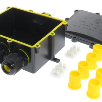 Verteilerdose, 4 Wege, 112x92x47 mm, wasserdicht IP68, Edelstahlschrauben