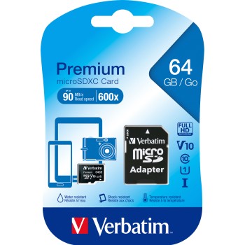 Verbatim microSDHC Speicherkarte, 64 GB