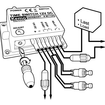 Zeitrelais Zeitschalter 12V DC max 3A einstellbar ca. 2sek - 23Min M113A Kemo