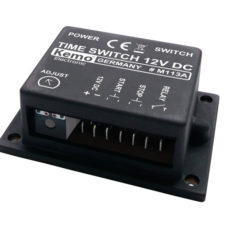 Zeitrelais Zeitschalter 12V DC max 3A einstellbar ca. 2sek - 23Min M113A Kemo