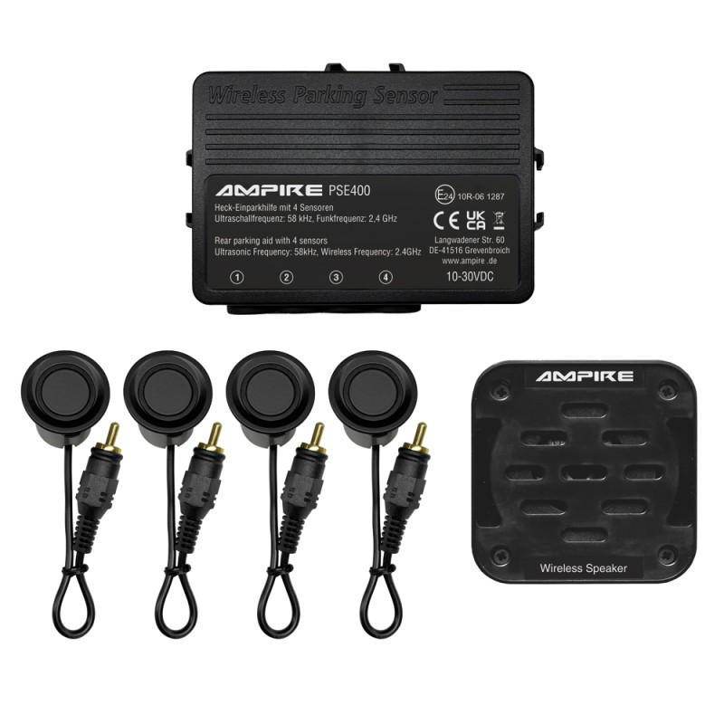 Einparkhilfe für Heck-Stossfänger, Schwarz matt, Einbau-Montage